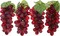 4 Bunches - Artificial Grapes Fake Plastic Fruit Dark Red Grapes String Model Decoration